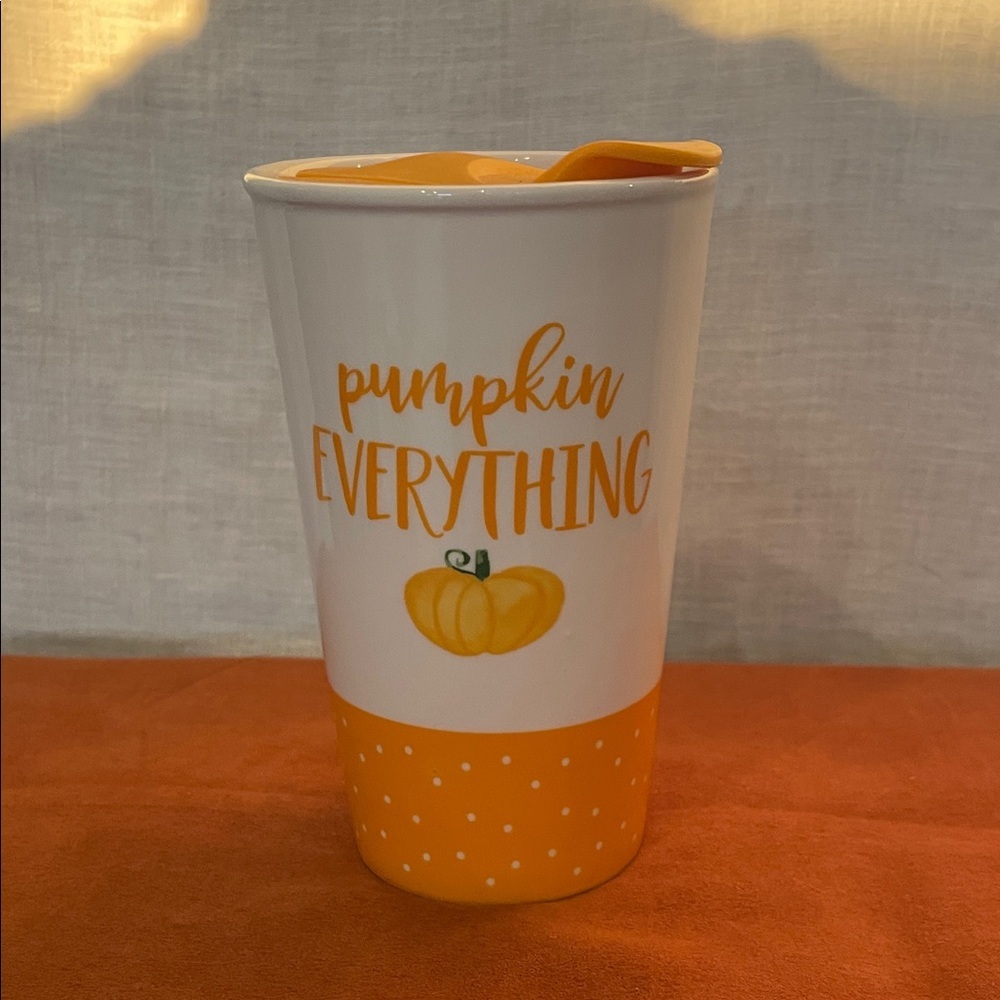 Pumpkin Everything Orange ceramic  Tumbler like new